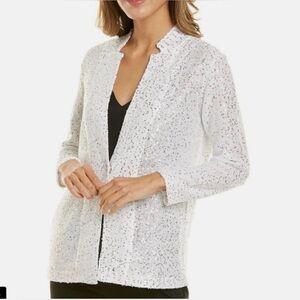 NIC+ZOE White Sequin Cardigan